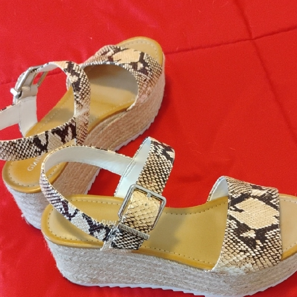 Gianni Bini Snakeskin Wedge Sandals